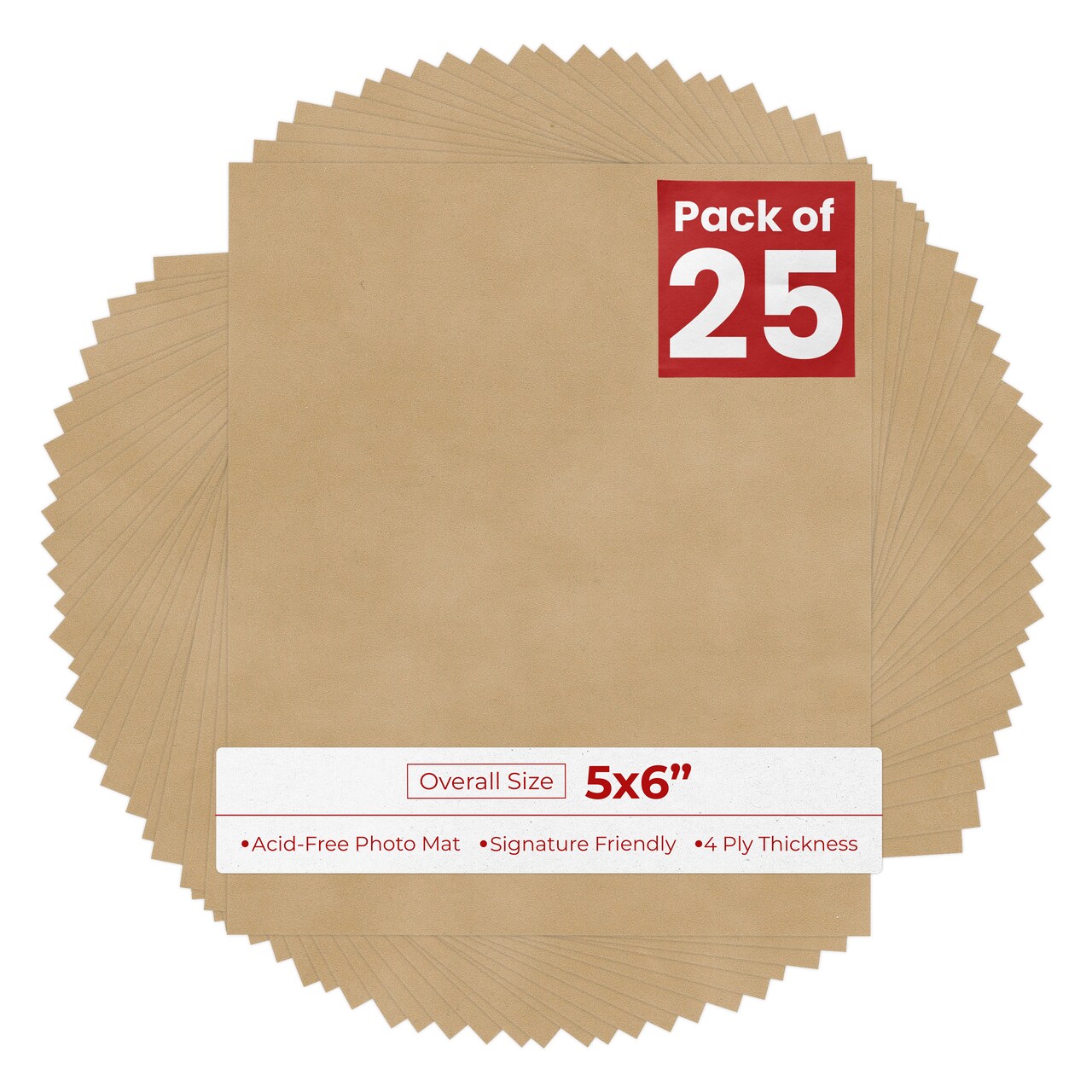Beige Suede 5x6 Inch Uncut Mat Board - Blank Sheets, No Opening
